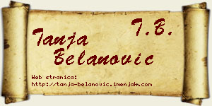 Tanja Belanović vizit kartica